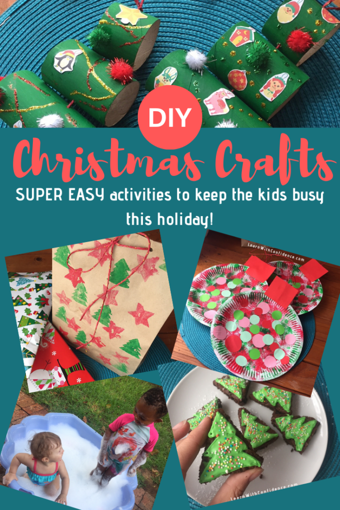 super fun activities, crafts, christmas, potato stamp art, gift bags, diy, christmas trees, brownies, toilet rolls, giant baubles, paper plate, bubble fun, baby pool, holidays
