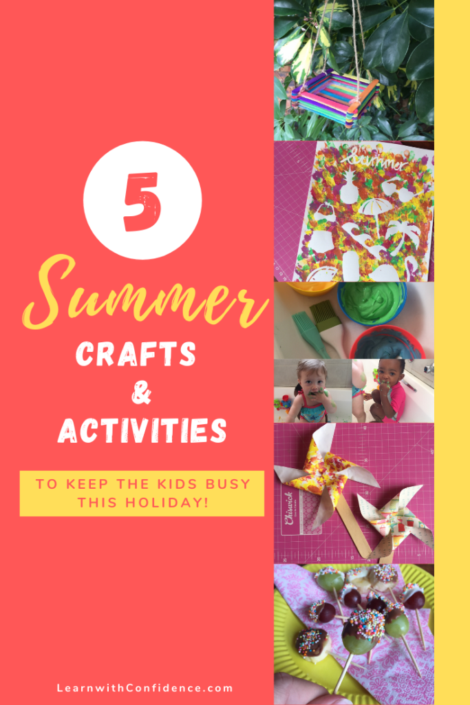 summer, crafts, activities, bird feeder, pin wheels, edible paint, fruit pops, summer silhouette finger painting