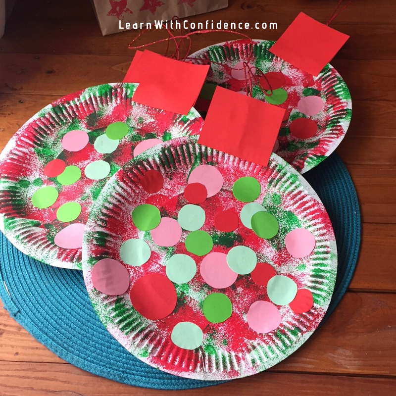 paper plates, paint, giant baubles, christmas, paper craft