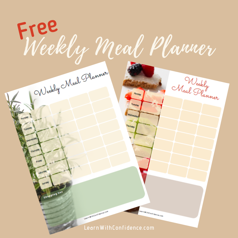 meal planner, free template