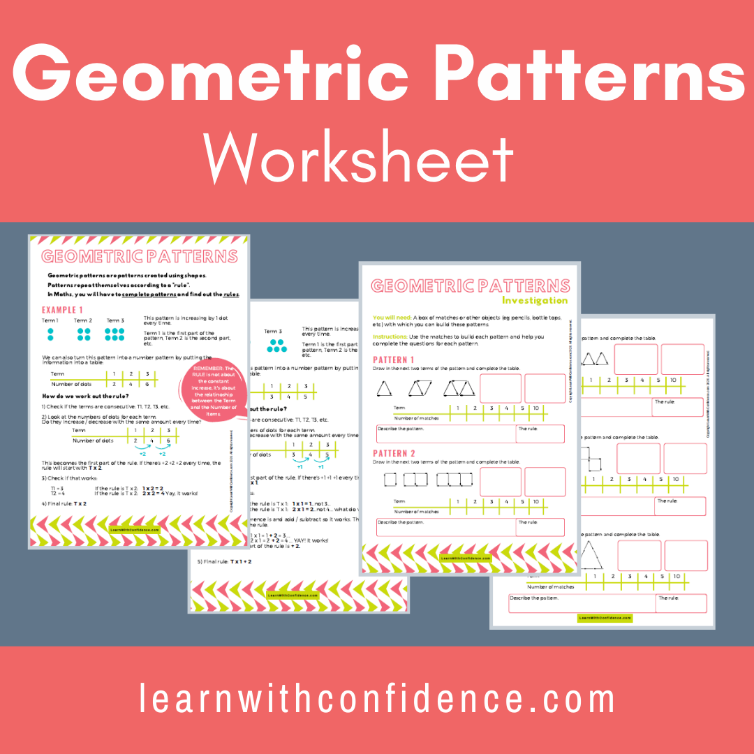 geometric patterns worksheet learn with confidence