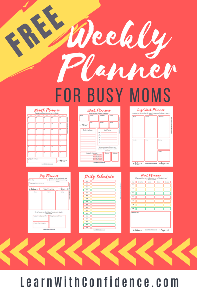 weekly planner, busy mom, life planner, meal planner, month planner, week planner, day planner