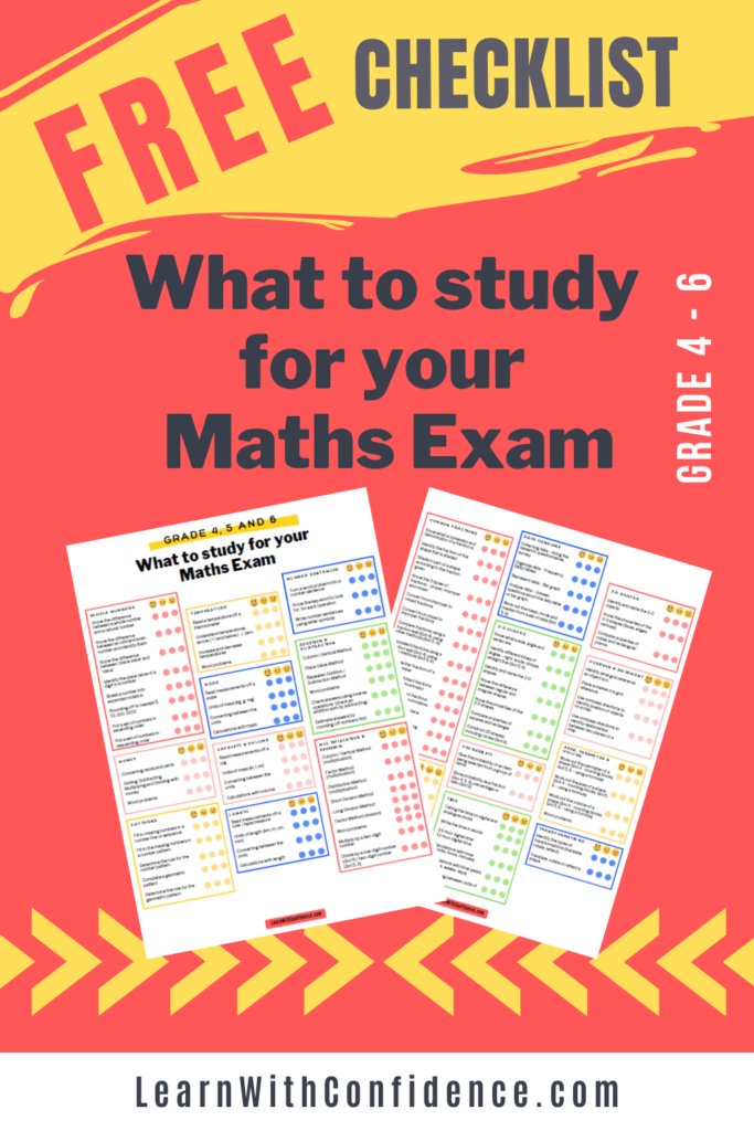 study, maths exam, grade 4, grade 5, grade 6, maths revision, math exam revision, math exam preparation