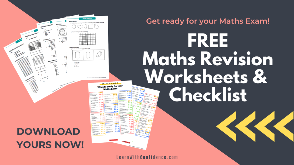 free maths worksheets, maths revision, free maths checklist, study for maths, maths exam preparation, grade 4, grade 5, grade 6