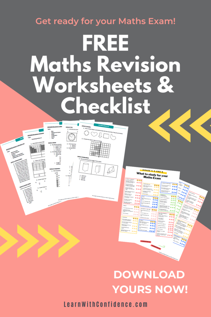 maths, math, revision worksheets, math study checklist