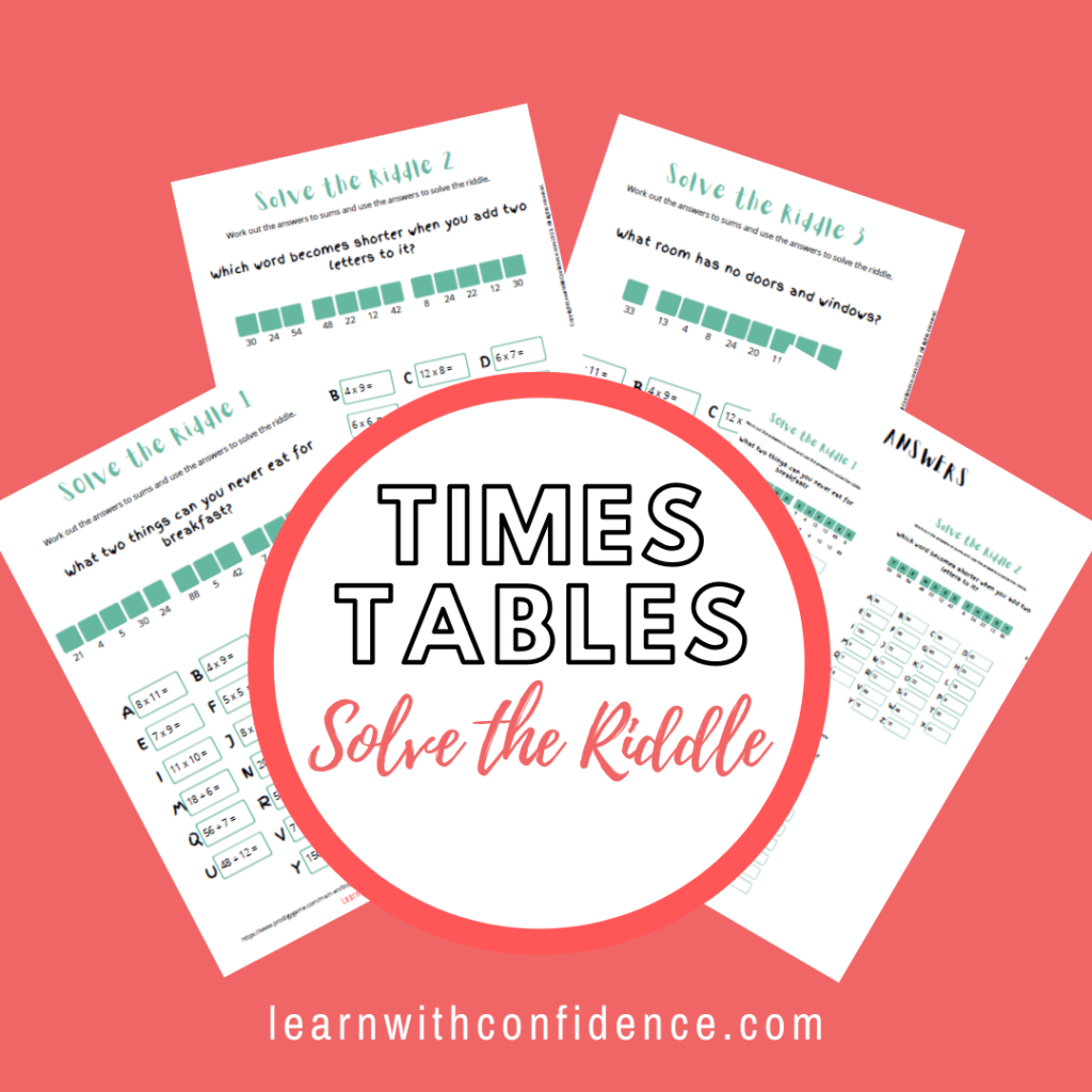 solve the riddle times tables math worksheets