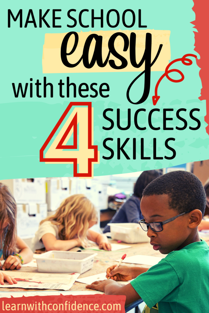 children working at school desk, make school easy with these 4 success skills