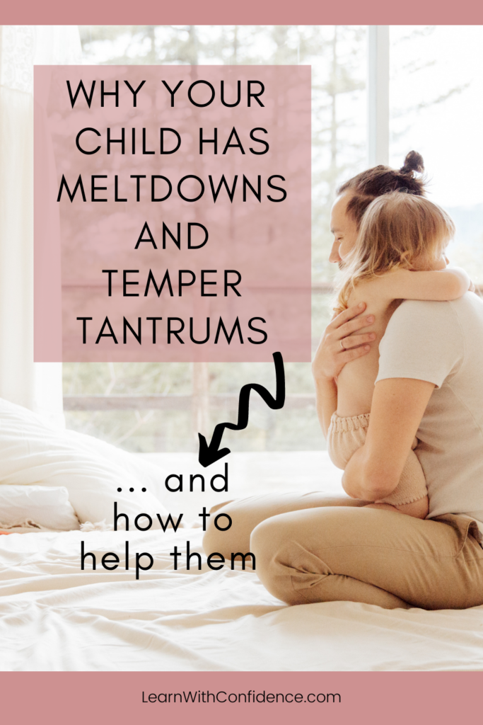 Why your child has meltdowns and temper tantrums...and how to help them. Father hugs his son.