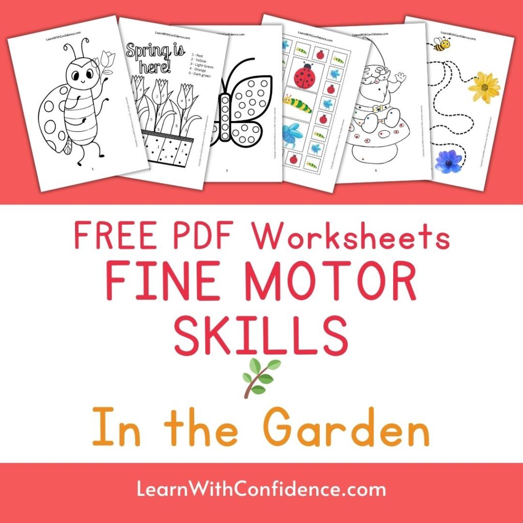 FREE PDF Worksheets | Fine Motor Skills for Preschoolers | In the Garden