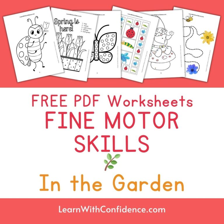 FREE PDF Worksheets | Fine Motor Skills for Preschoolers | In the Garden